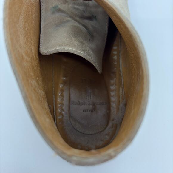 Polo Ralph Lauren Chukka Boots Mens 11 D Tan Suede Crepe Sole Made Italy Used main image 6